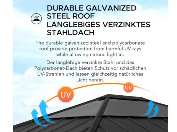 Zedernholz-Gazebo ERNIR – 393 cm x 452 cm