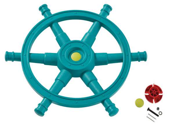 Piraten Lenkrad Steuerrad "Star" türkis/limongrün Ø 54 cm