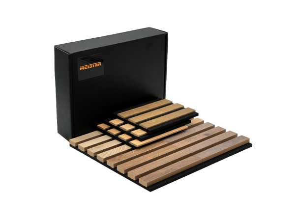 Handmusterbox Akustikpaneele Acoustic Sense und Acoustic Sense WOOD