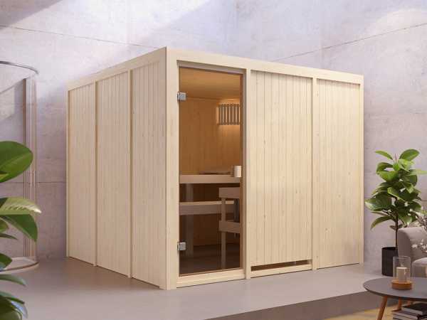 Karibu Elementsauna 68mm Celine 8 SPARSET inkl. 8 kW Saunaofen und int. Steuerung