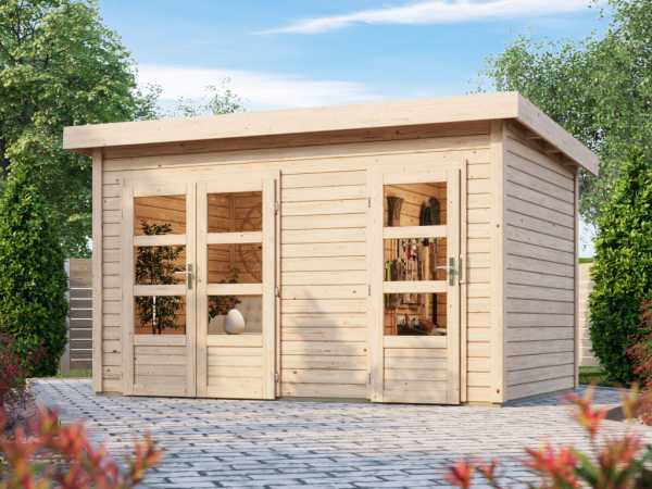 Gartenhaus Mittelwandhaus Tintrup 28 mm naturbelassen