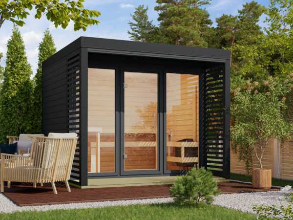 Saunahaus Ares 3 SET anthrazit - anthrazit