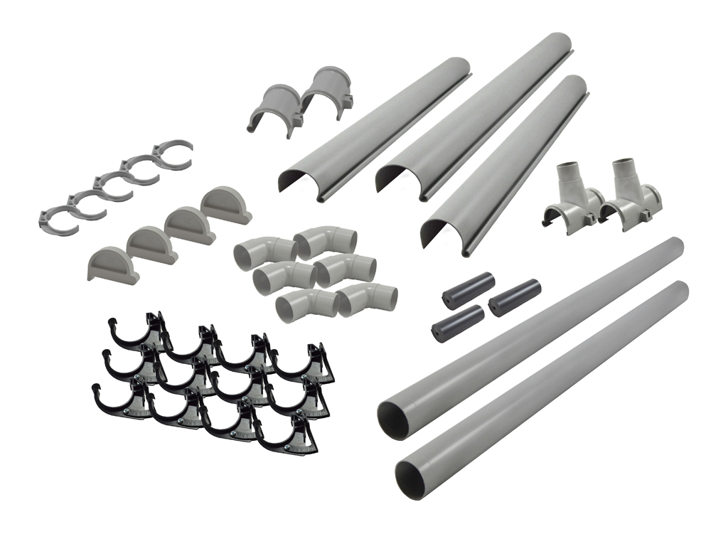 Set H Dachrinne Set 2 mit 3 Verlängerungen GartenhausDachrinnen
