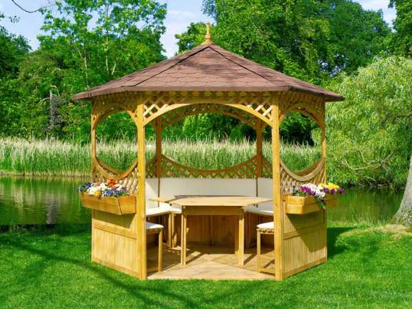 Pavillon Palma inkl. Bitumenschindeldach und Möbel