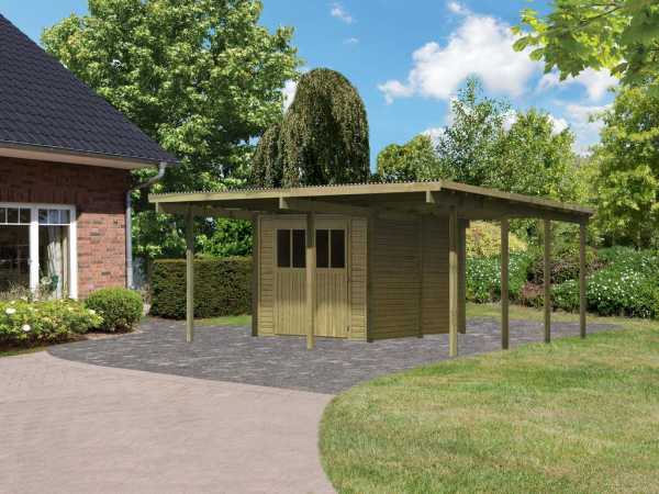 Carport Flachdachcarport mit integriertem Abstellraum 2 kdi