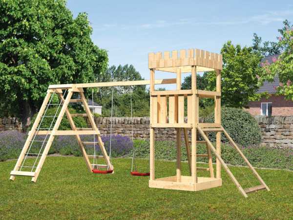 Spielturm Ritterburg Löwenherz SET naturbelassen