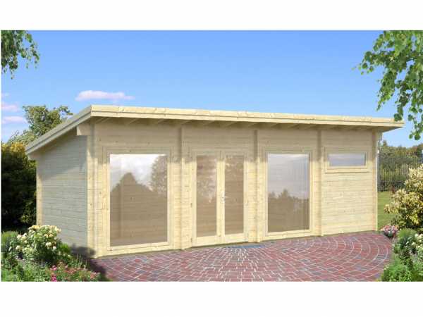 Gartenhaus Blockbohlenhaus Heidi 22,8 m² 70 mm naturbelassen