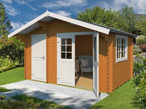 Gartenhaus Blockbohlenhaus Keila 28 28 mm eiche