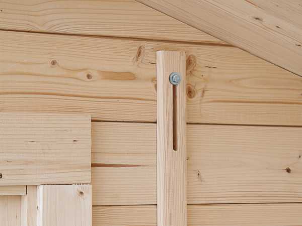 Gartenhaus Blockbohlenhaus CA2977 28 mm naturbelassen mit 3 m Anbau