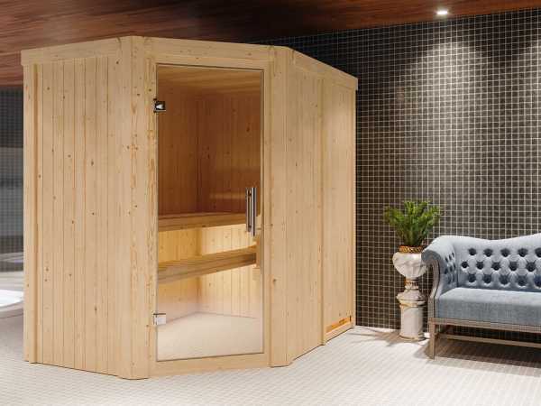 Sauna Systemsauna Carin, inkl. 9 kW Ofen mit integrierter Steuerung