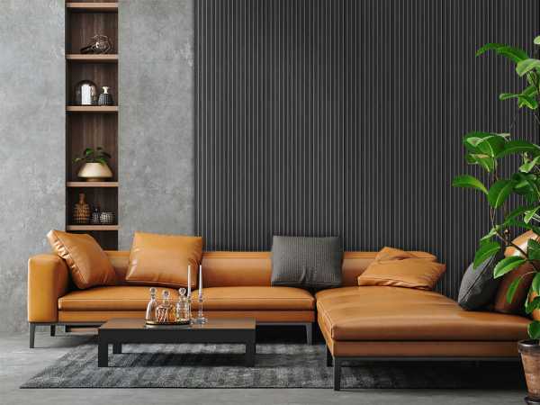Akustikpaneele Wandverkleidung Black Oak 240 cm Filz dunkelgrau