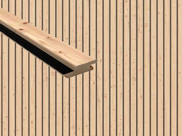 Fassade Rhombusleiste kanadische Douglasie mit schwarzer Feder