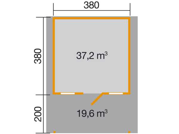 Gartenhaus 138 A Gr. 2 45 mm naturbelassen