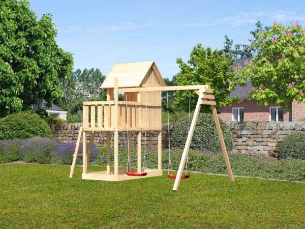 Spielturm Frieda naturbelassen inkl. Doppelschaukel