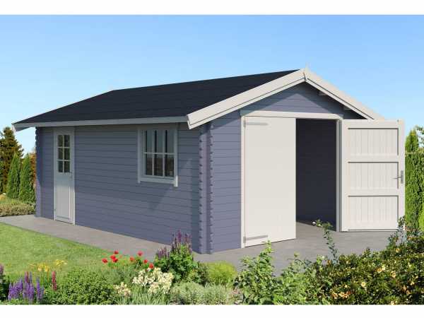 Garage Yarik inkl. Holztor 40 mm taubenblau