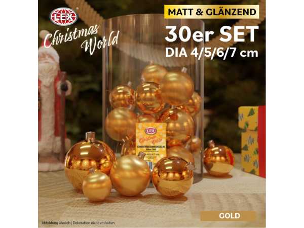 Christbaumkugel-Set Gold 30tlg.