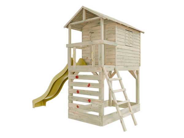 Stelzenhaus Luis kesseldruckimprägniert inkl. Rutsche gelb