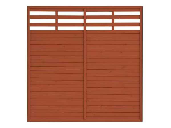 Sichtschutzzaun Dune mit Ornament braun