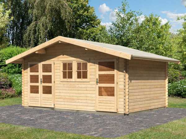 Gartenhaus Blockbohlenhaus Lagor 2 ECO 38 mm naturbelassen