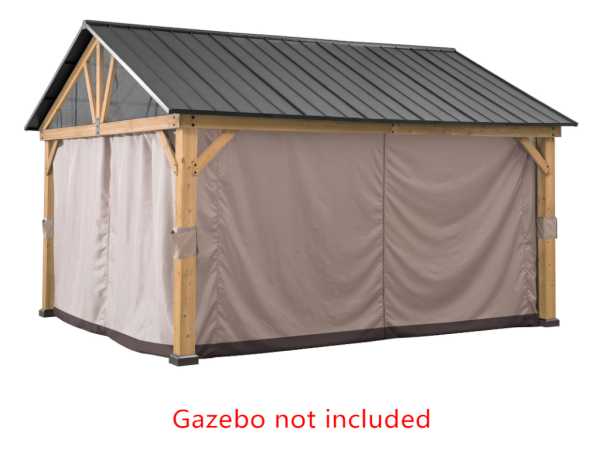 Vorhang für Zedernholz-Gazebo 378 cm x 208 cm