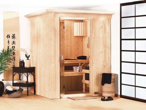 Sauna Systemsauna Minja mit Dachkranz