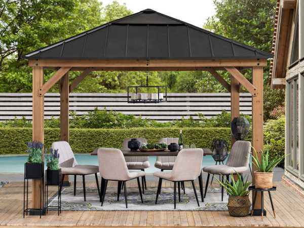 Zedernholz-Gazebo PIRIN – 336 cm x 336 cm