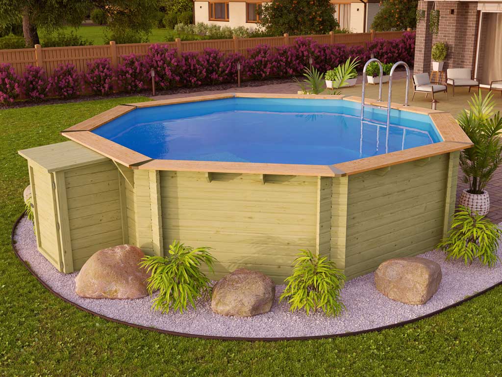Pool Holzpool SET Premium Modell 2 A inkl. Komfort Ausstattung
