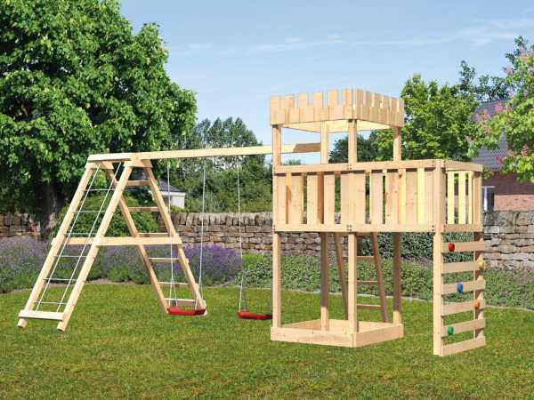 Spielturm Ritterburg Löwenherz SET naturbelassen