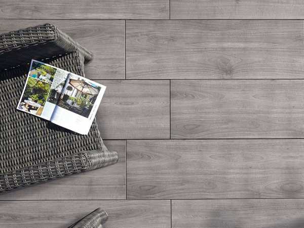 Feinsteinzeug Keramik-Terrassenplatte Harena Holz Grigio