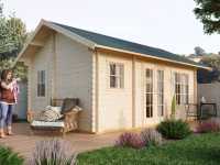 Vorschau: Gartenhaus Blockbohlenhaus Esbjerg 1 45 mm naturbelassen Vorschau: Gartenhaus Blockbohlenhaus Esbjerg 1 45 mm naturbelassen