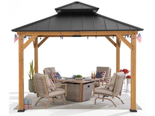 Zedernholz-Gazebo KAPS – 330 cm x 330 cm