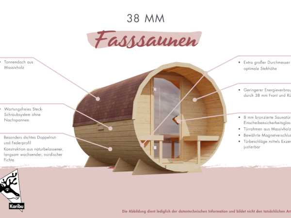 Fasssauna 3 SET naturbelassen