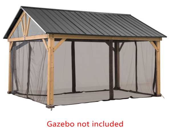 Netz für Zedernholz-Gazebo 378 x 208 cm