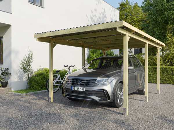 Holz-Einzelcarport EcoShield 300 x 500 cm, Fichte