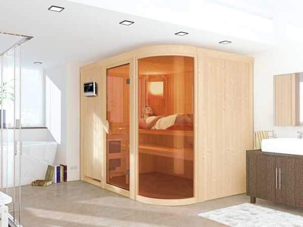 Sauna Systemsauna Parima 4 inkl. 9 kW Bio-Kombiofen ext. Steuerung