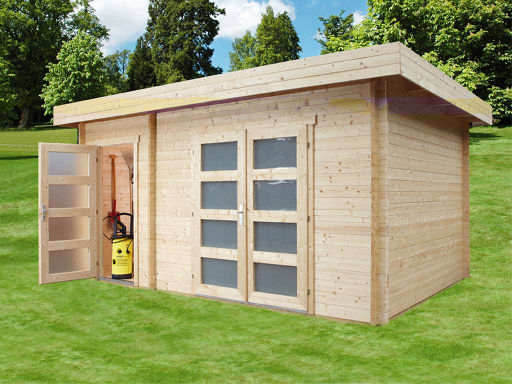 Gartenhaus Blockbohlenhaus Nancy 40 mm naturbelassen Alle