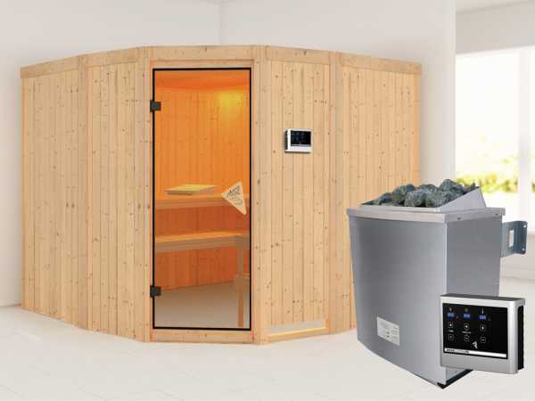 Sauna Systemsauna Simara 3 inkl. 9 kW Saunaofen ext. Steuerung