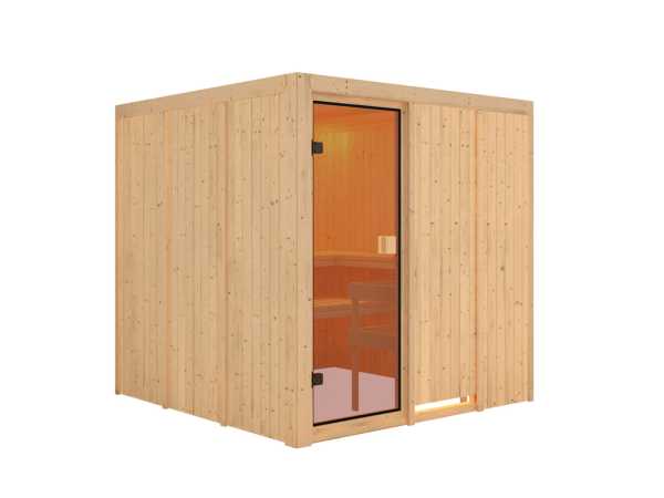 Elementsauna 68 mm Celine 4 SPARSET inkl. 9 kW Saunaofen M90 und int. Steuerung