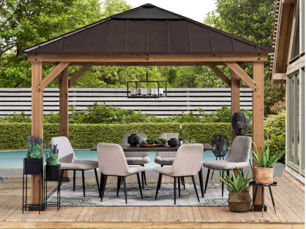 Zedernholz-Gazebo PIRIN – 336 cm x 336 cm