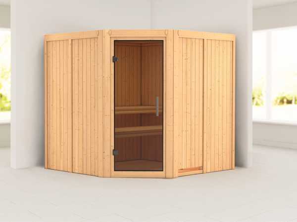 Systemsauna Jarin graphit Ganzglastür