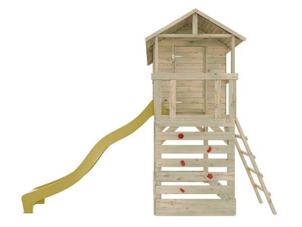 Stelzenhaus Luis kesseldruckimprägniert inkl. Rutsche gelb