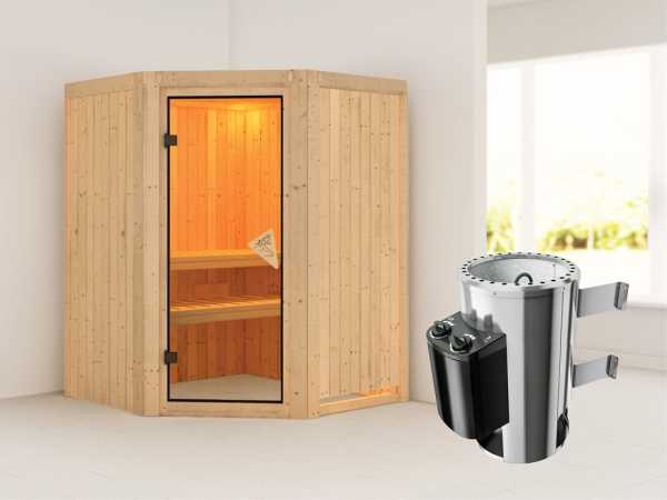 Sauna Systemsauna Nanja inkl. Plug & Play Saunaofen Steuerung