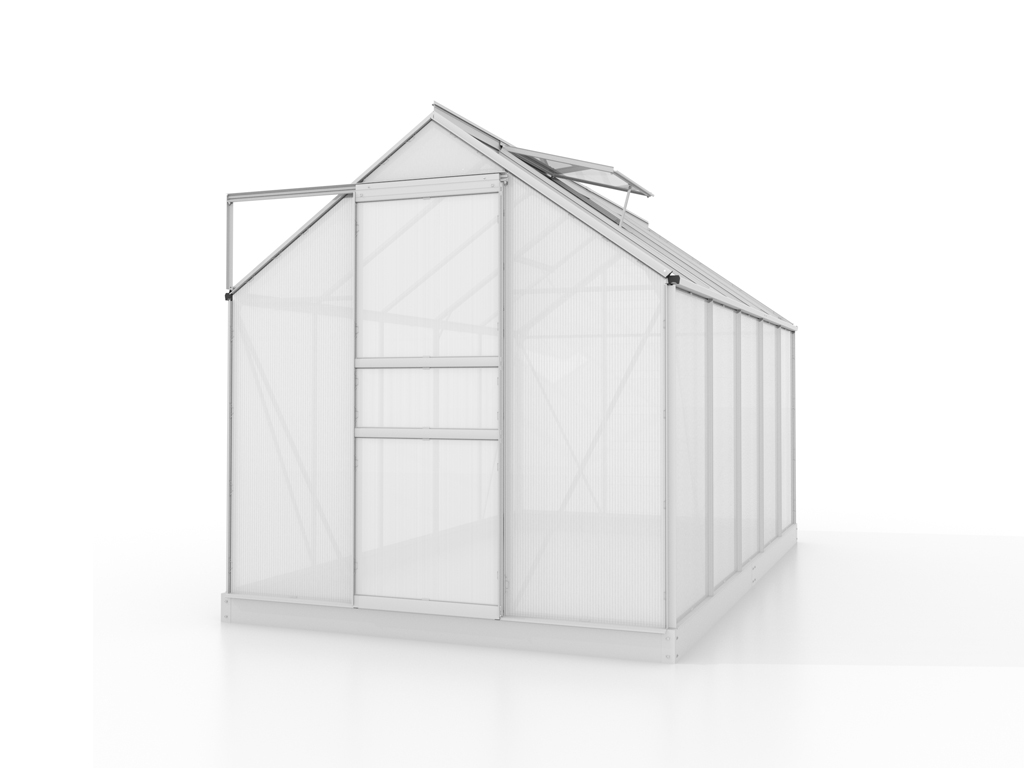 Gewächshaus Lilia Hohlkammerplatte 4 mm, 6,2 m², Aluminium eloxiert