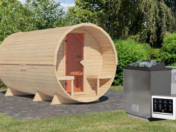 Fasssauna 3 SET naturbelassen