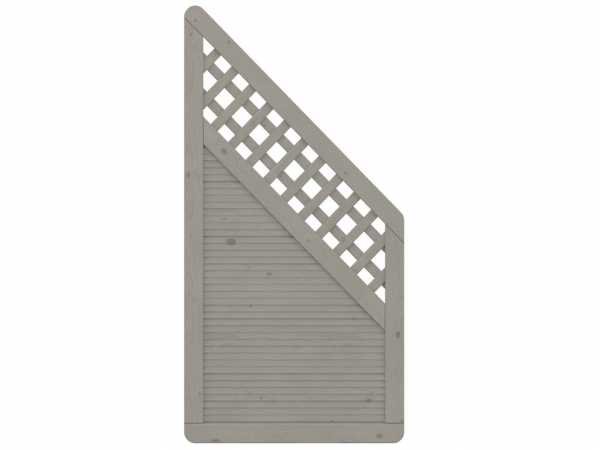 Sichtschutzzaun ARZAGO Abschlusselement mit Gitter grau
