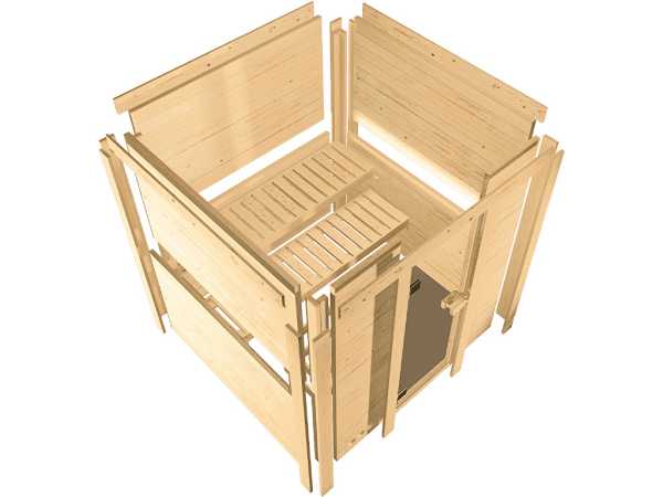 Massivholzsauna Premiumsauna 38 mm Betty