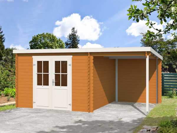 Gartenhaus Blockbohlenhaus Tampa 28 mm eiche