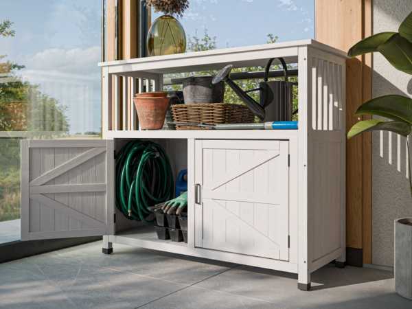 Geräteschrank "Jason" weiß für Innen- und Außenbereich