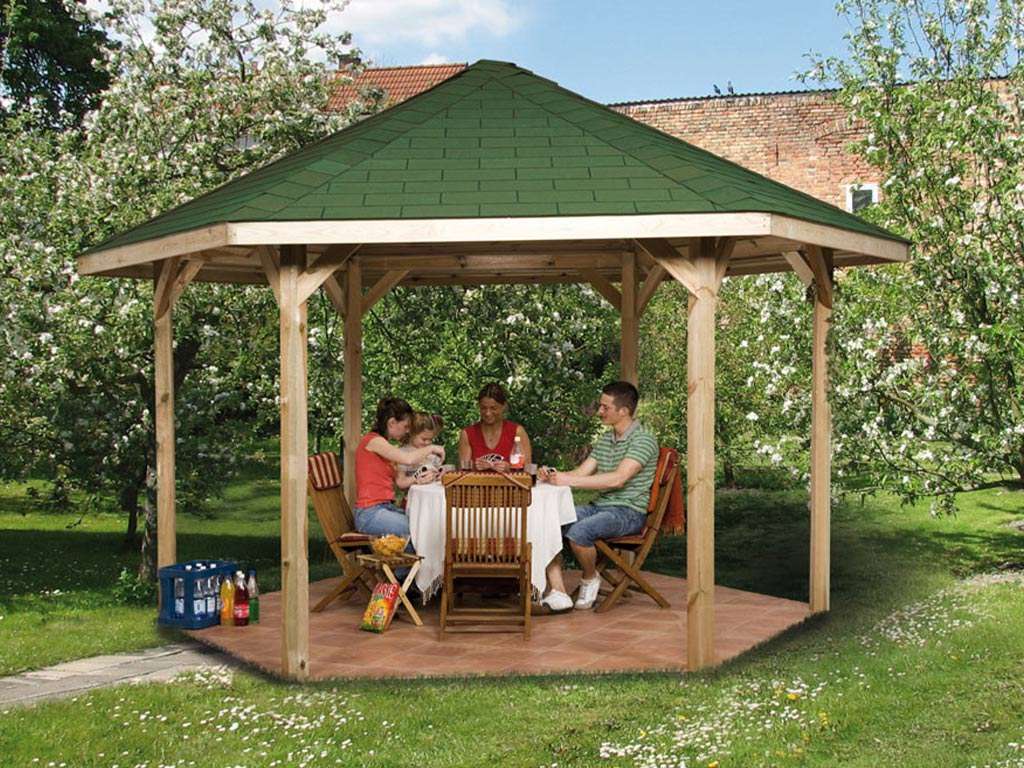 Holzpavillon 6eckig online kaufen Holzprofi24