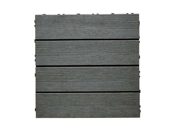 WPC-Fliese Holzoptik Silver Grau